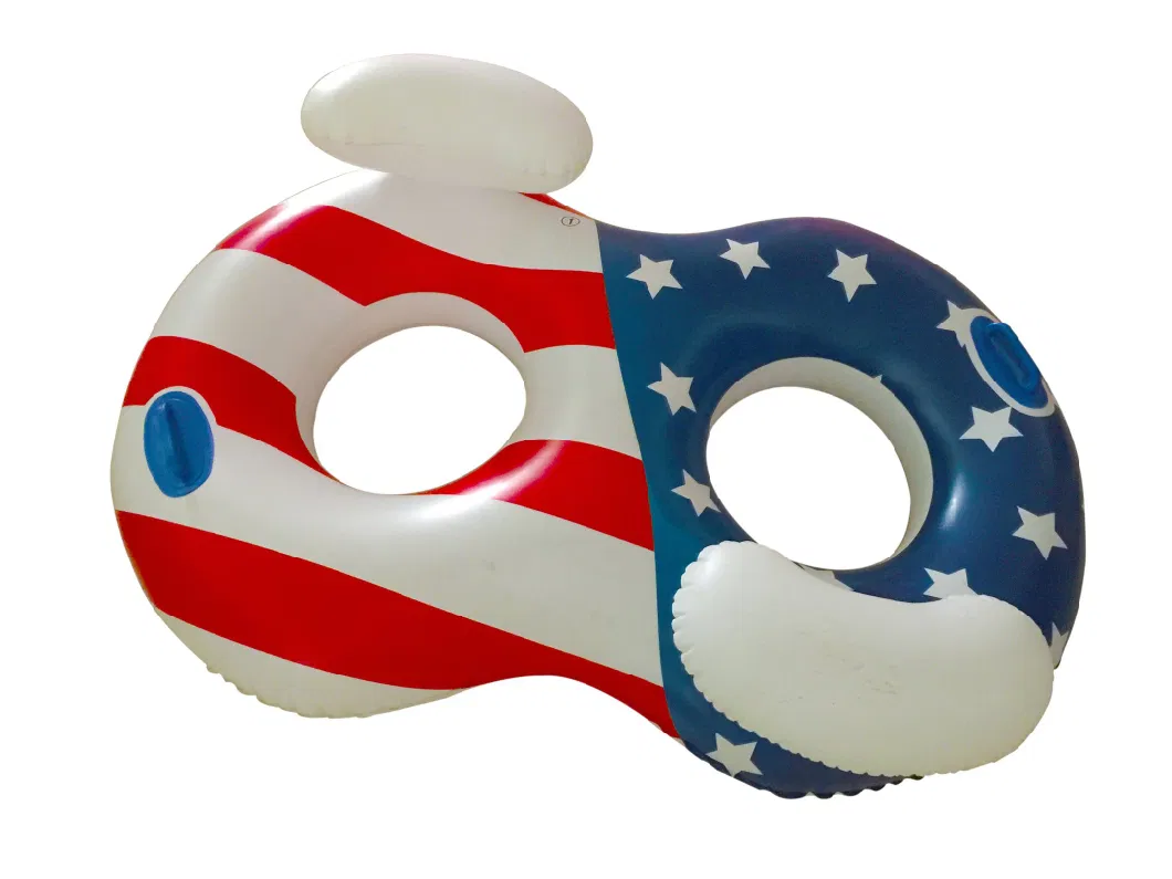 Custom Swimming Inflatable Toys Double Ring Pool Float Outdoor Water Fun