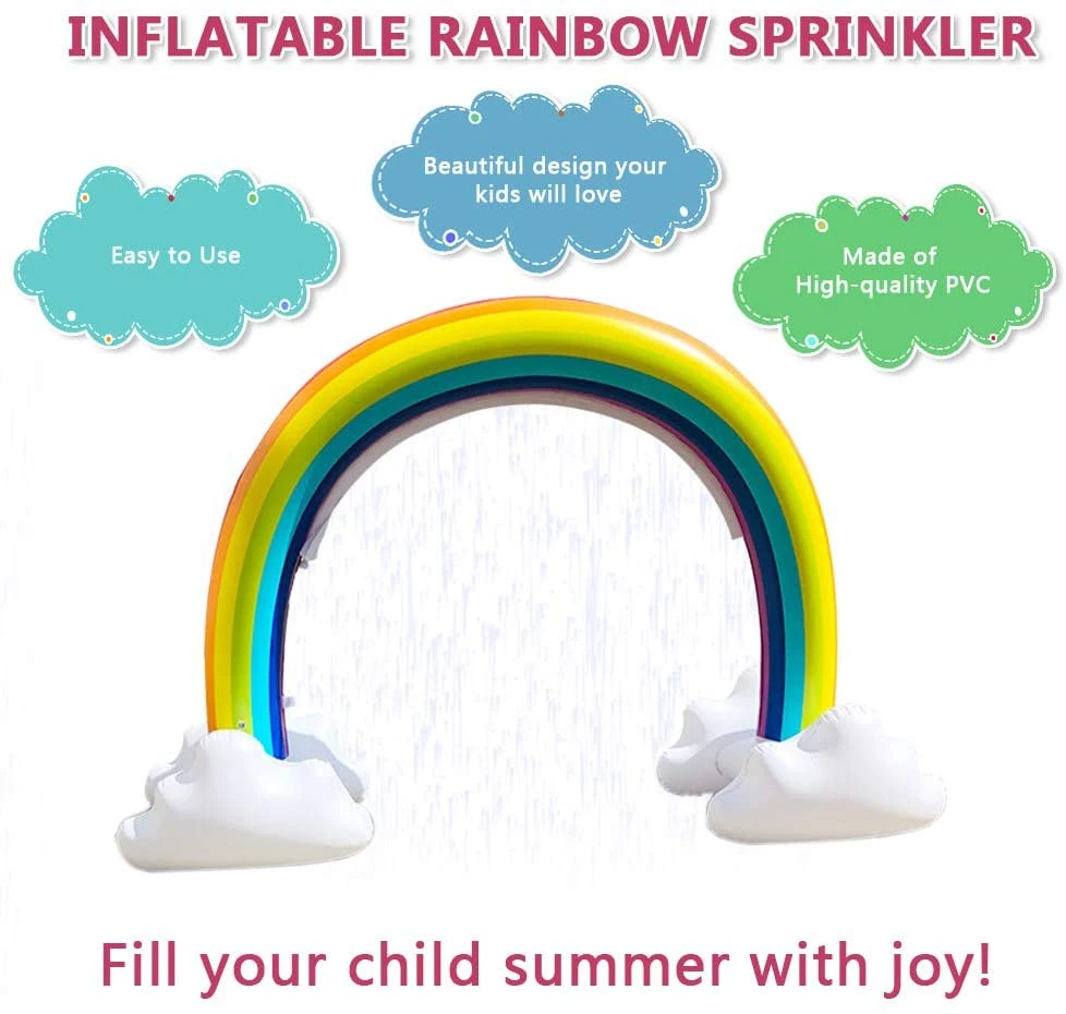 Inflatable Sprinkler Summer Toy Outdoor Water Splash Pad Giant Rainbow Archway