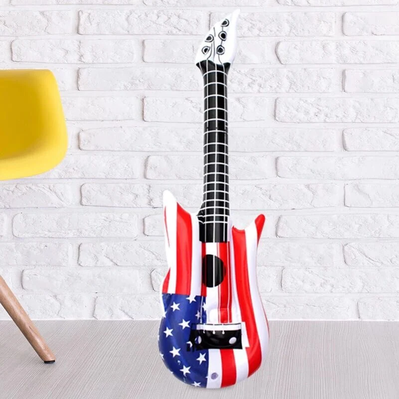 Advertising Logo Printed Inflatable Musical Instruments Guitar Toys for Party Decoration