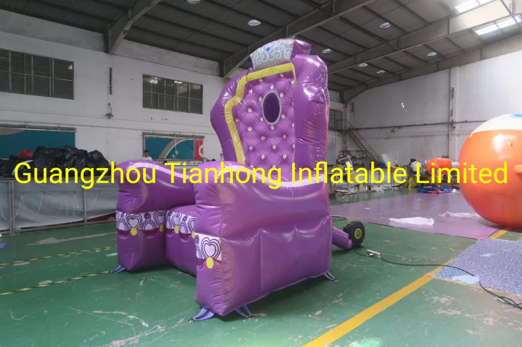 New Design 2m Tall Purple Inflatable Queen King Throne Chair