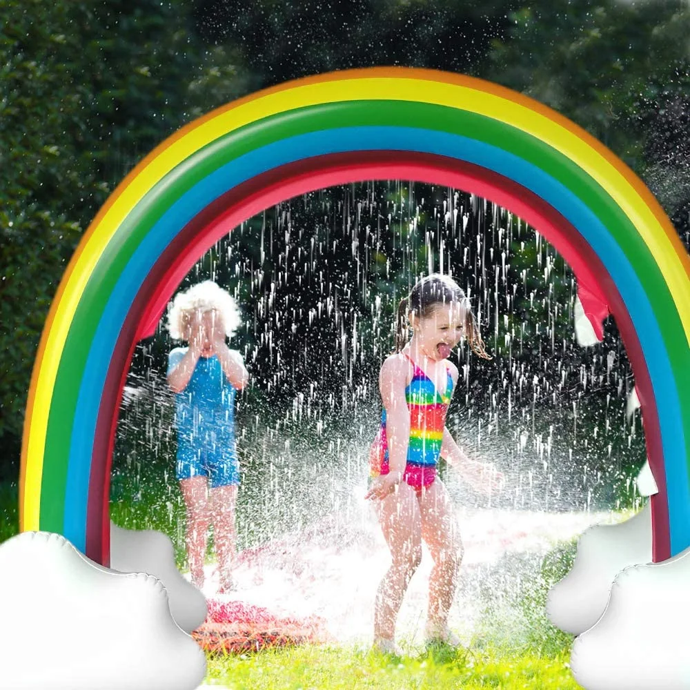 Inflatable Sprinkler Summer Toy Outdoor Water Splash Pad Giant Rainbow Archway