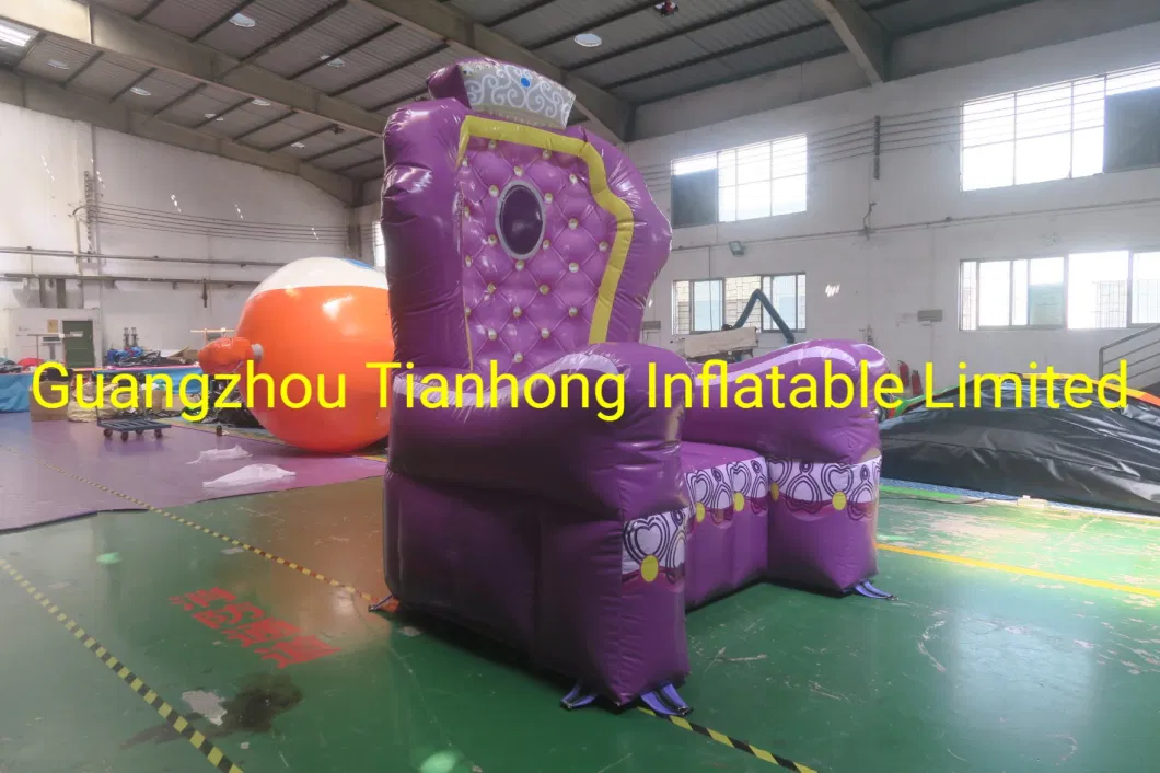 New Design 2m Tall Purple Inflatable Queen King Throne Chair