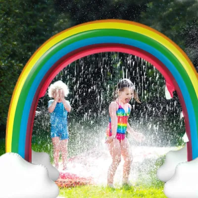 Arco arcobaleno gigante per spruzzi d'acqua all'aperto giocattolo estivo con irrigatore gonfiabile